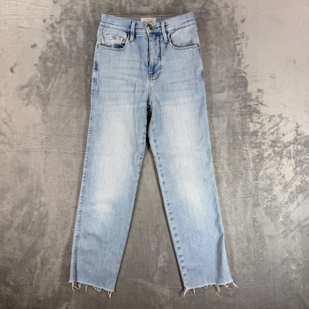 FRAME Le Sylvie Crop Jeans Women's Size 24 Blue Light Wash Denim Stretch Pants